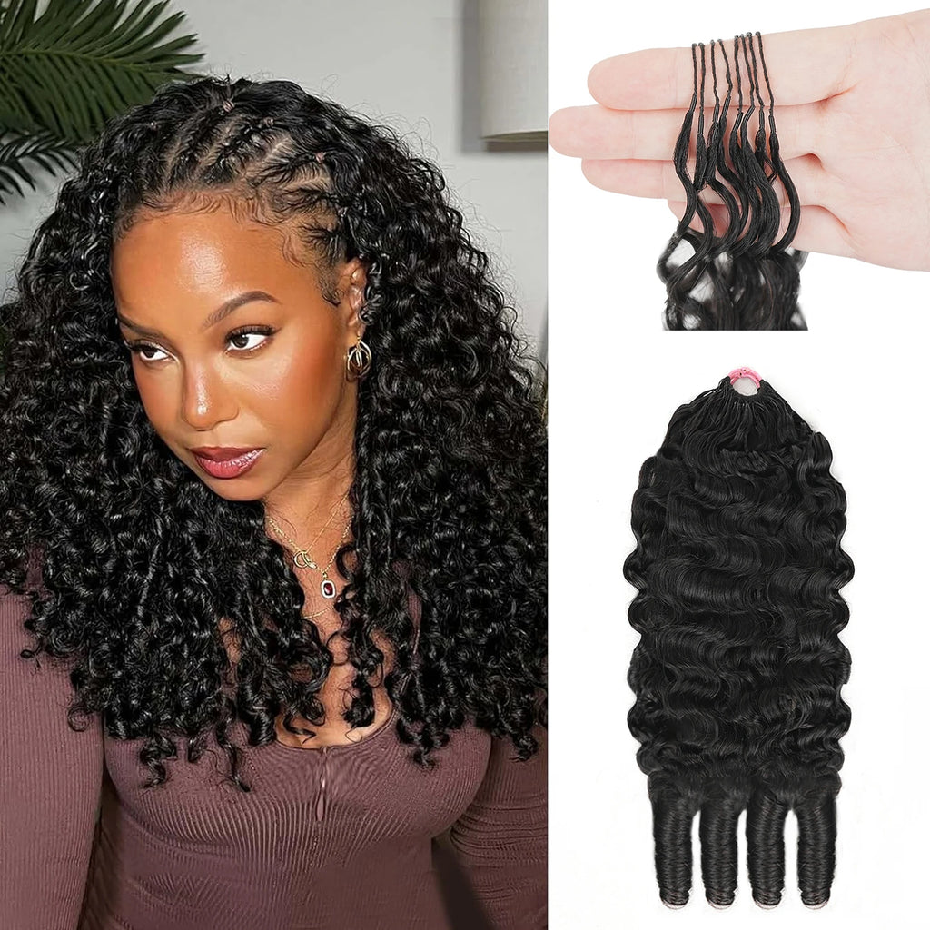 5 Pack Burmese Curly Crochet Hair Knotless Feather Pre-Separated Crochet Braids Light Weight Reusable Brazilian Hair Extension