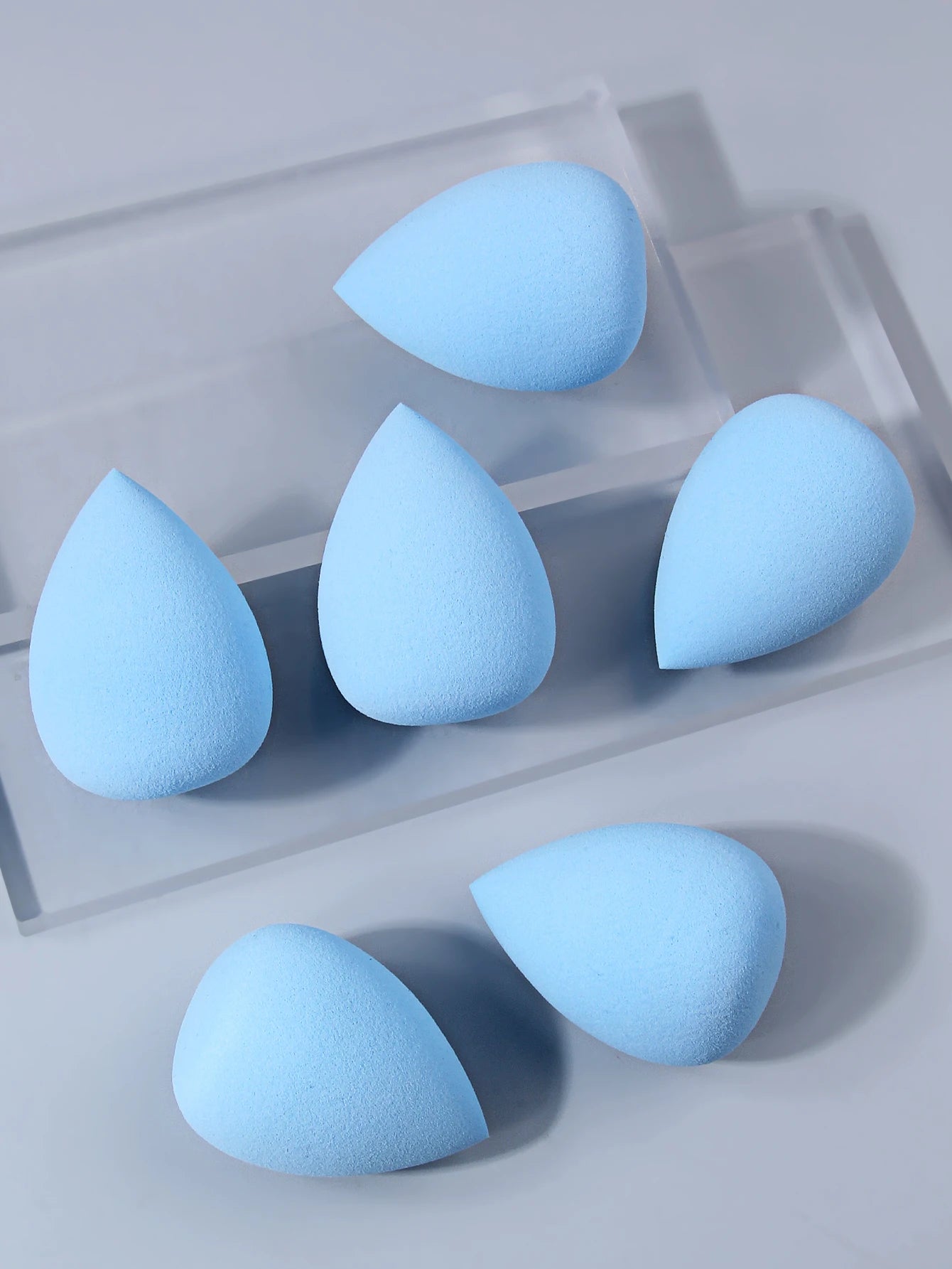 6Pcs Blue Makeup Sponges Super Soft High Resilience Cosmetic Puff Wet And Dry Use