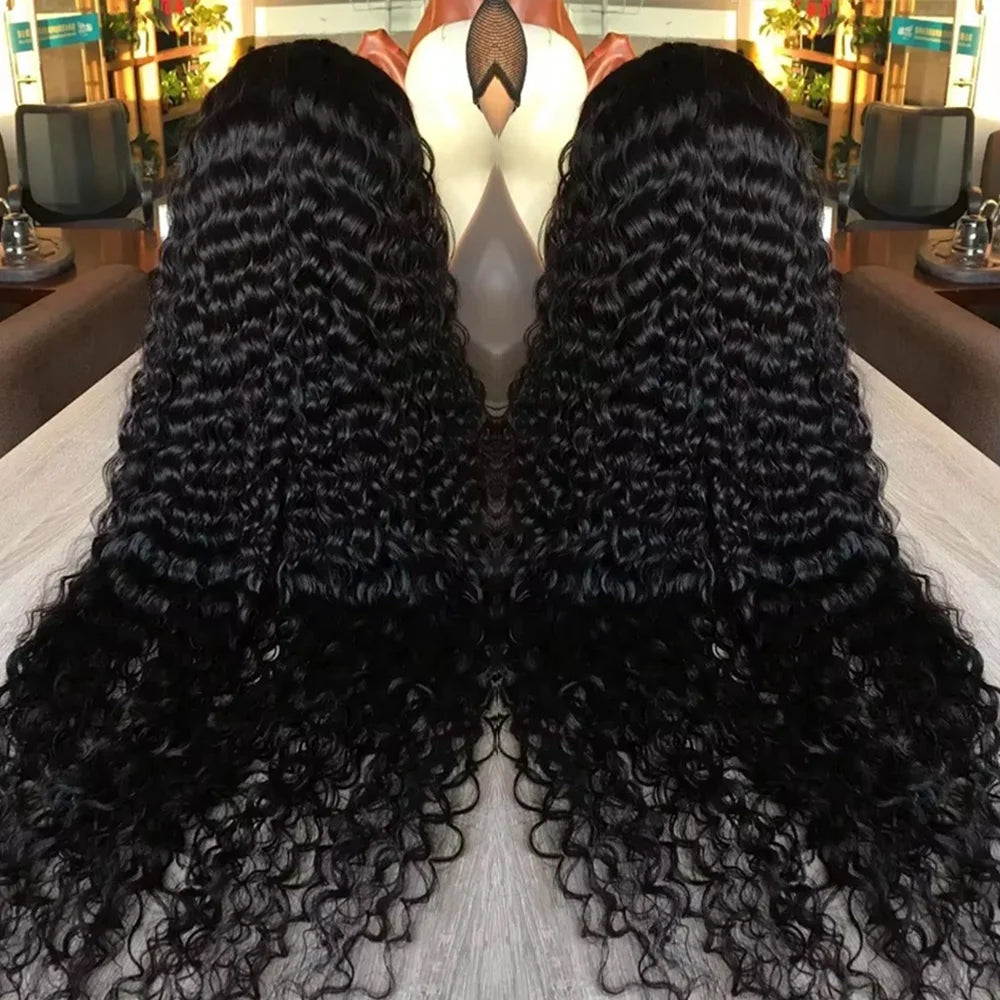 13x6 Glueless 250 Density Brazilian Deep Wave Curly HD Lace Frontal Human Hair Wig For Women Preplucked Best Hair Water Wig