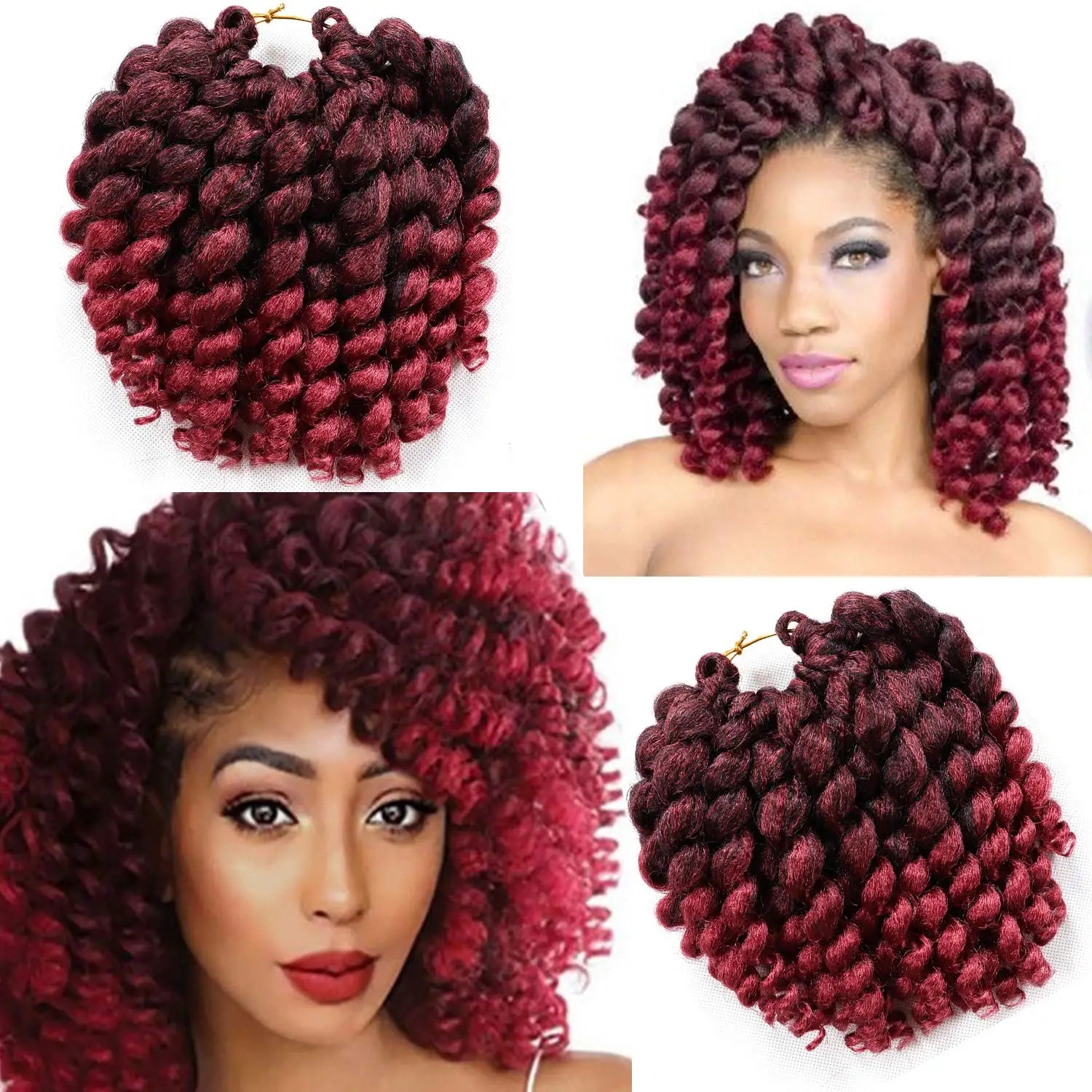 Wand Curl Crochet Hair 8inch Jamaican Bounce Crochet Hair for Black Women Natural Black  Crochet Hair Short Curly Crochet Hair