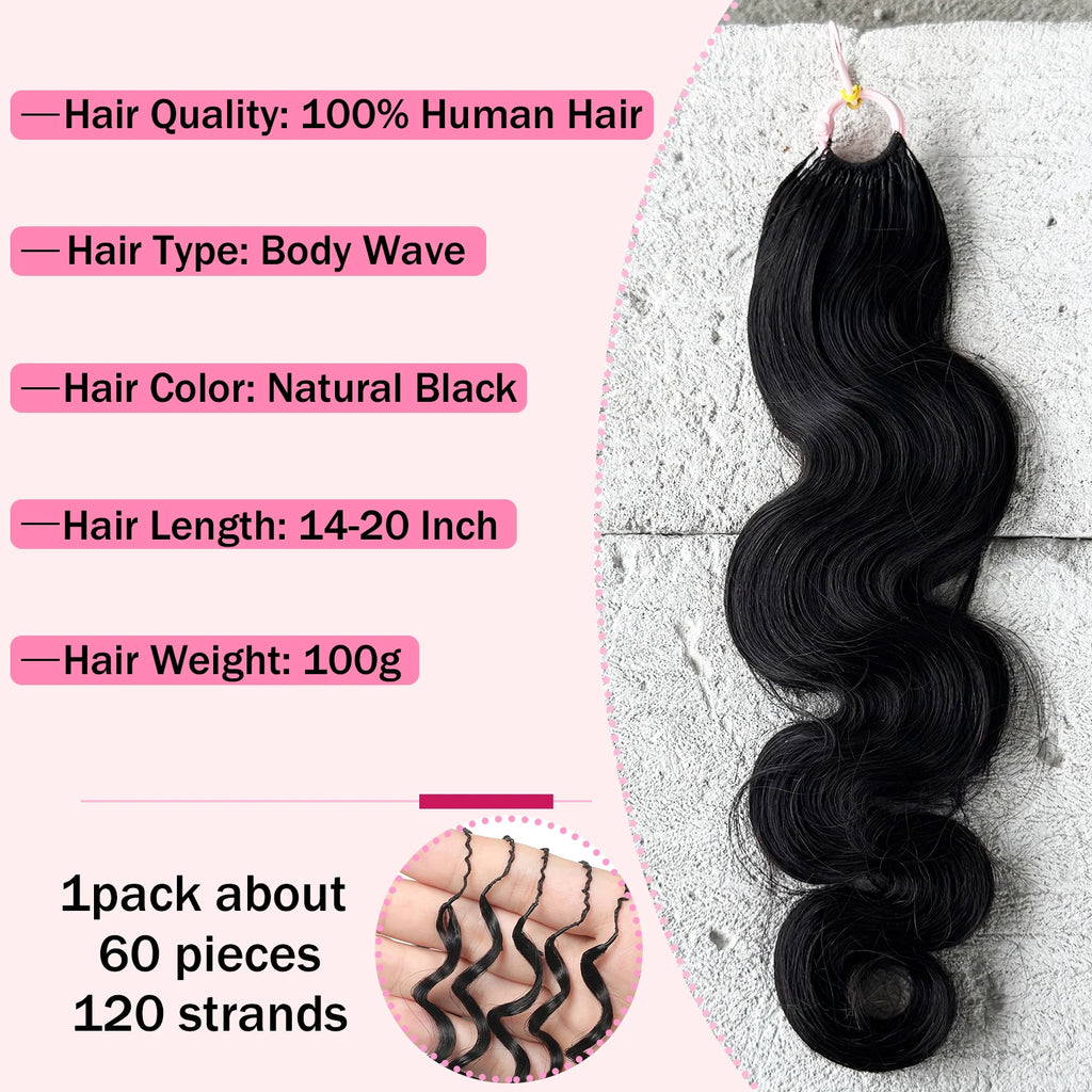 Feather Crochet Human Hair Pre-Separated Curly Bulk Hair for Braiding Human Hair Knotless Crochet Hair Extensions 14-18inch