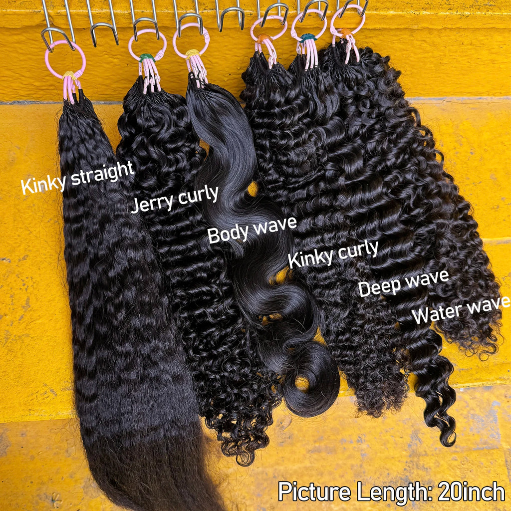 Feather Crochet Human Hair Pre-Separated Curly Bulk Hair for Braiding Human Hair Knotless Crochet Hair Extensions 14-18inch
