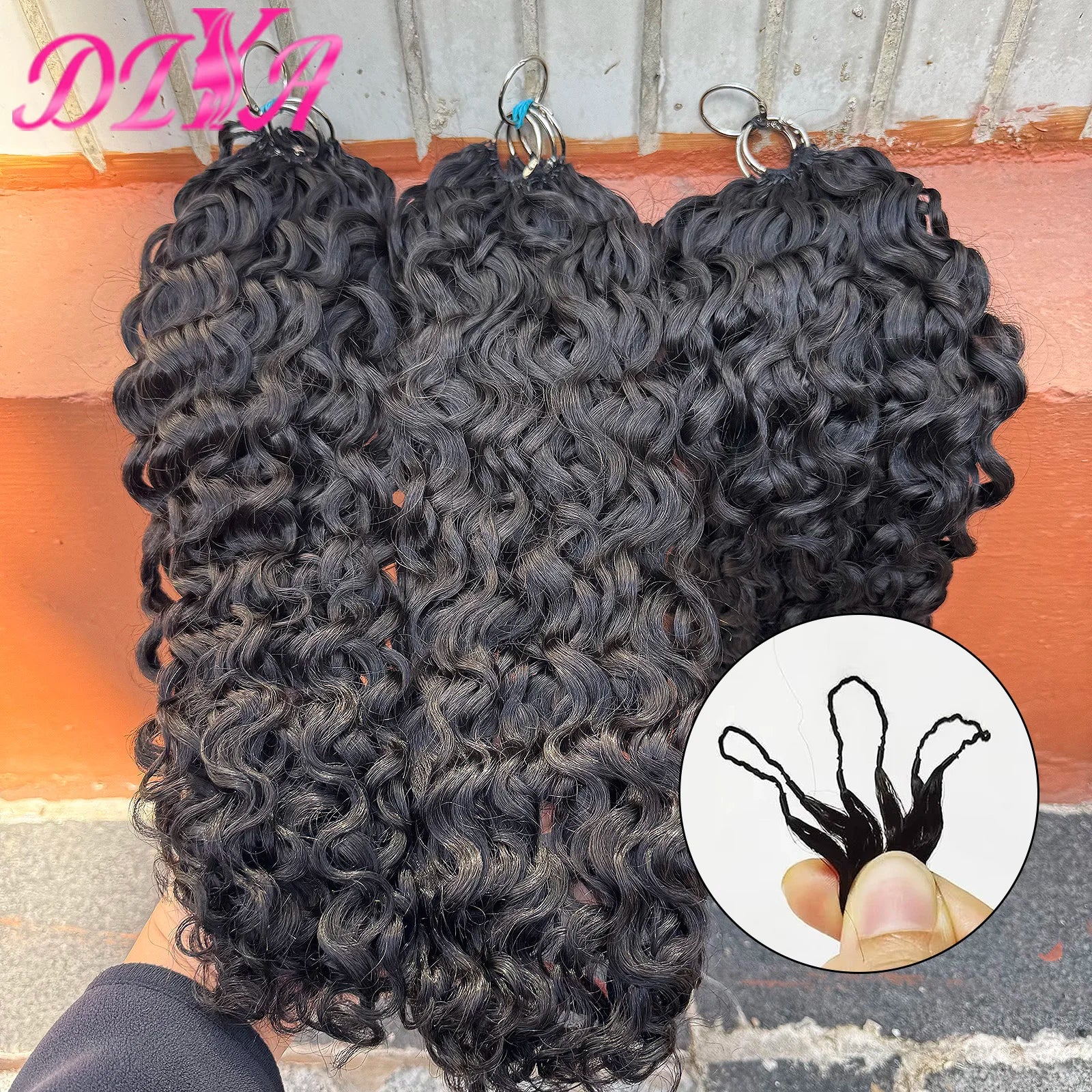 Feather Crochet Human Hair Pre-Separated Curly Bulk Hair for Braiding Human Hair Knotless Crochet Hair Extensions 14-18inch