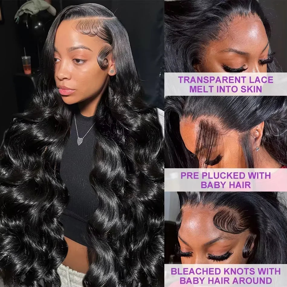 250% Density 30 Inch Body Wave 13x4 13x6 HD Lace Frontal Human Hair Wig For Women Burmese Glueless Front Wig Pre Pluck