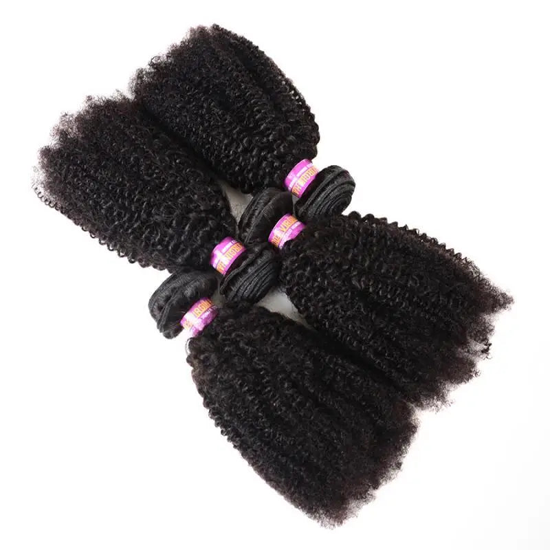 Afro Kinky Curly Human Hair Bundles Extensions 100g/PC Indian Remy Hair Natural Color Double Weft 1/3/5Pcs Set Full End