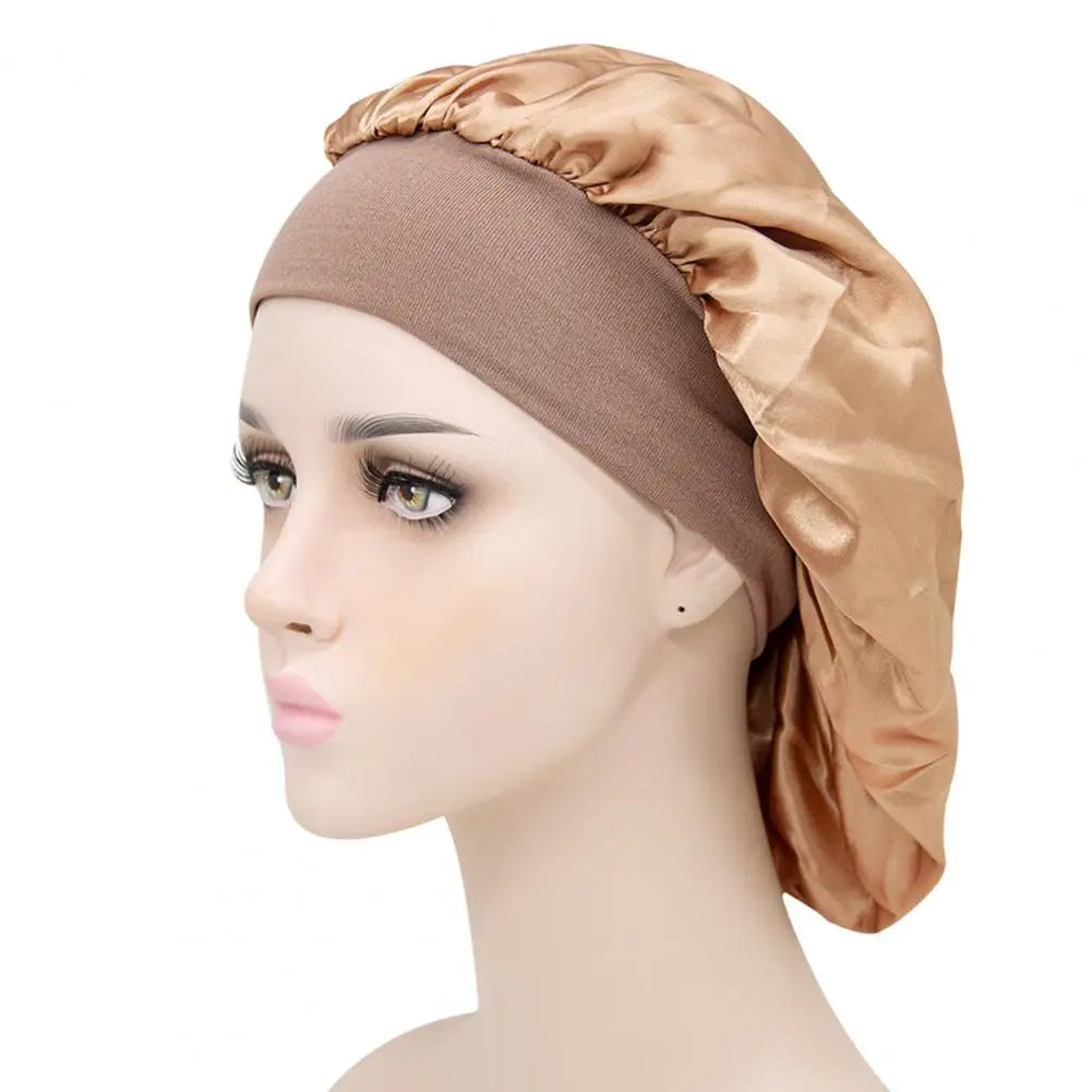 Sleep Hat Satin Bonnet Silk Bonnet Sleeping Hair Bonnet With Tie Band Bonnets Solid Color Stretch Bonnets Shower Cap Hair Hat